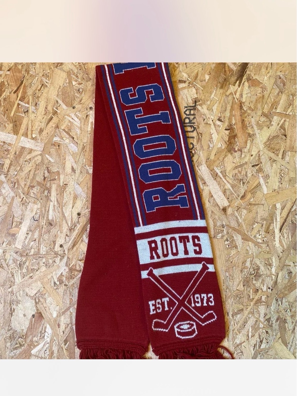 Roots Red and Blue Hockey Scarf